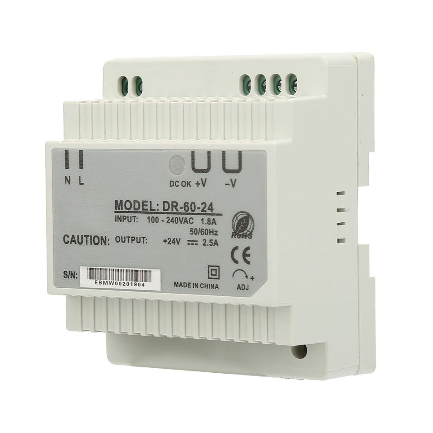 DR‑60‑24 60W Single Output 24V Din Rail Power Supply