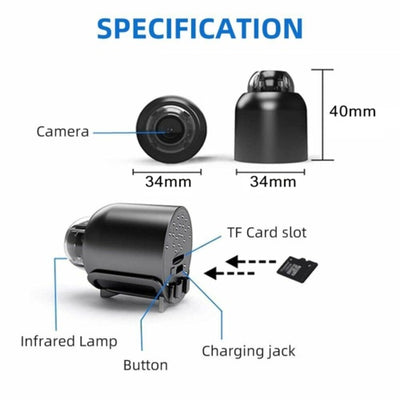 HD 1080P Mini Hidden Spy Camera WiFi Wireless Night Vision Motion Detection AU