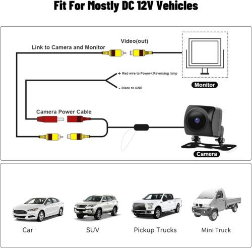 1080P AHD Car Backup Camera Waterproof Night Vision Car